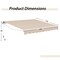 12x10 Feet Retractable Sunshade Awning Durable Aluminum Patio Shelter